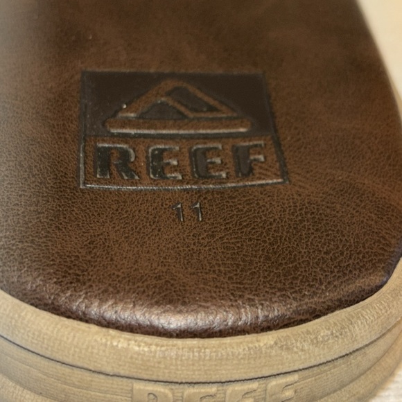 Reef men’s brown leather thing flip flops size 11 - Picture 4 of 6
